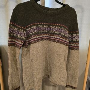 Abercrombie & Fitch Fair Isle Sweater - Olive and Beige
